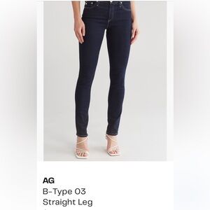 AG Adriano Goldschmied Women's Navy Straight Leg Jeans